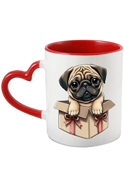 StoryGift Romania Cana Cu Un Catelus Pug Care Iese Dintr-o Cutiuta De Cadou |...