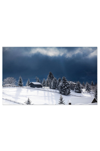 StoryGift Romania Tablou Canvas - Casa De La Tara In Peisaj Inzapezit: Sarbat...