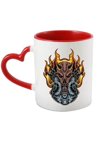 StoryGift Romania Cana Cu Cap De Demon, Cabluri, Flacari, Foc, Robot, Mecha, ...