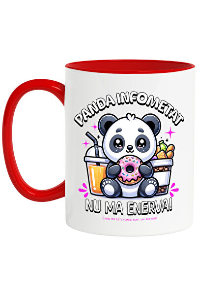 StoryGift Romania Cana Urs Panda Cu Mancare Text Amuzant Nu Ma Enerva, 330ml,...