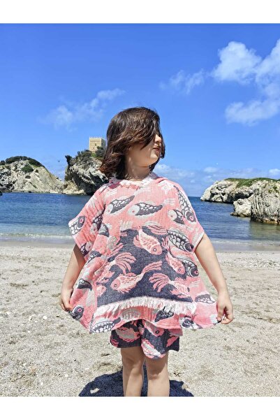 Su Koleksiyon Παιδικό θαλάσσιο παντελόνι με κουκούλα από βαμβακερό υφαντό Morina