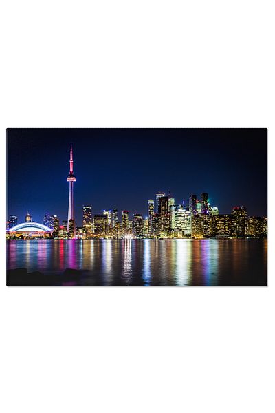 StoryGift Romania Tablou Canvas Vedere De Noapte A Centrului Orasului Toronto, Ontario, Canada Imagine Urbana Cu