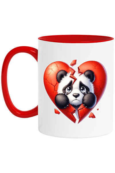 StoryGift Romania Cana Cu Un Ursulet Panda Trist, Ilustratie, Inima Rupta, De...