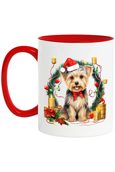 StoryGift Romania Cana Cu Un Catel Cu Caciula De Craciun, Ilustratie, Bucurie...