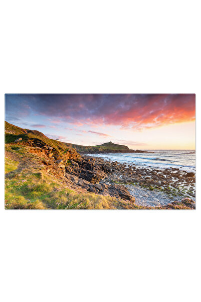 StoryGift Romania Tablou Canvas Apus Peste Cape Cornwall, Cornwall, Britanic,...