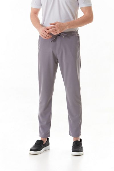 Fulla Moda Buttoned Jogger Trousers with Tie Waist