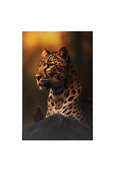 StoryGift Romania Tablou Canvas: Fotografie Cu Un Leopard Si O Pasare - Natur...