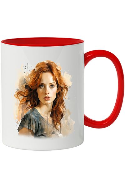 StoryGift Romania Mug With Sophie Turner, Actress, TV Series, Celebrity, Multicolor 330 ml, Ceramic, With