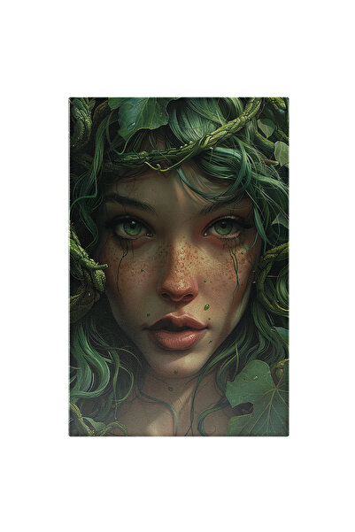 StoryGift Romania Tablou Canvas: Portret Din Apropiere Cu Zână Animată Verde-...