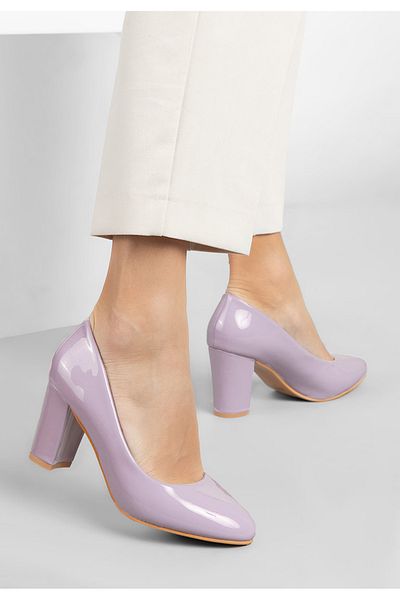 B T Shoes Pantofi Cu Toc Lacuiti Mov Chique