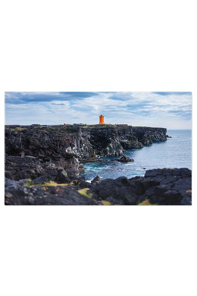 StoryGift Romania Tablou Canvas Farul Pe Stanci In Inaltimile Islandei, Islanda, Atlantic, Peisaj, Far, Ocean 277