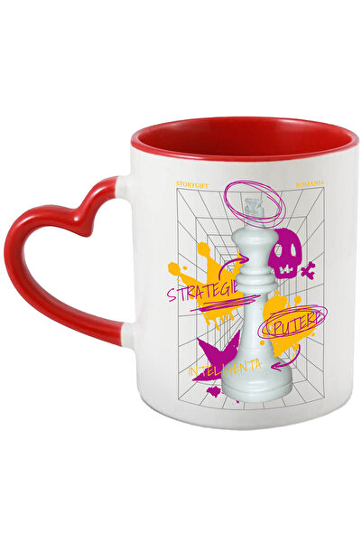 StoryGift Romania Cana Piesa De Sah Ategie, Putere, Inteligenta, 330ml, Ceram...