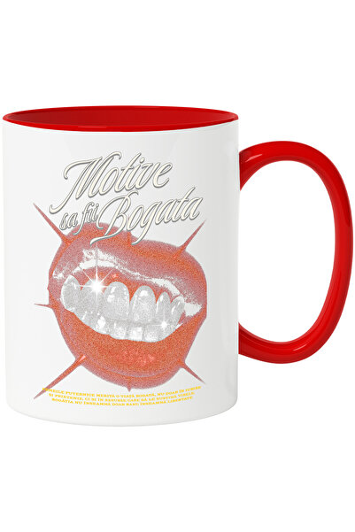 StoryGift Romania Cana Buze Rosii Cu Dinti Stralucitori Text Motive Sa Fii Bo...