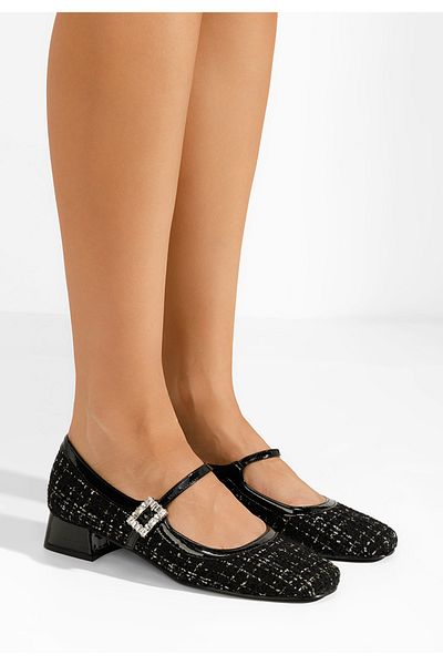 B T Shoes Pantofi Cu Toc Mic Milina Negri