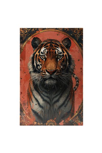 StoryGift Romania Canvas Painting Embracing Nature Where Silence Speaks The Eyes of the Tiger Tell Old Stories, P
