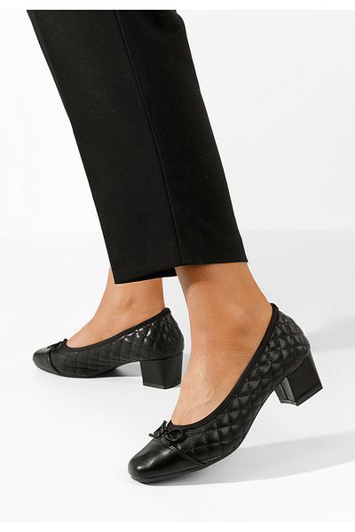 B T Shoes Pantofi Cu Toc Mic Thella Negri