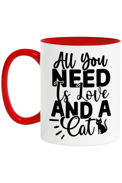 StoryGift Romania Cana Cu O Pisica Si Mesajul "all You Need Is Love And A Cat...