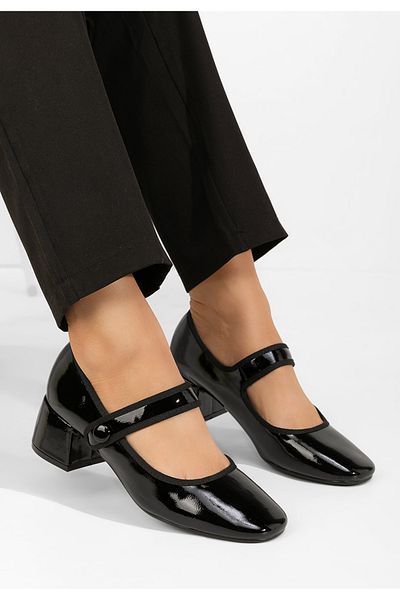 B T Shoes Pantofi Cu Toc Gros Annaliese Negri