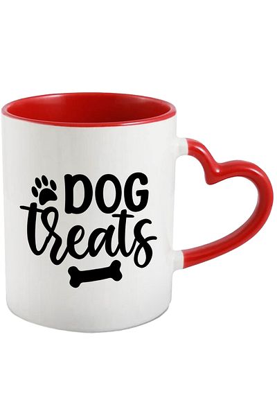StoryGift Romania Cana Cu Textul In Engleza "dog Treats" - Bunatati Pentru Caine Oase Cu Maner Ini, Cu ,stg