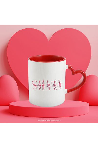 StoryGift Romania Mug With The Name Silvia, Floral, Colorful, Creative, Beautiful, Unique, 330ml, Ceramic, With ,STG.