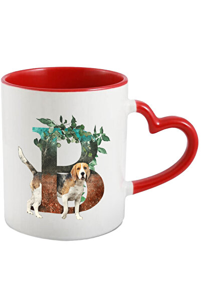 StoryGift Romania Cana Cu Beagle, Catel, Litera, B, Frunze, Multicolor 330 Ml...