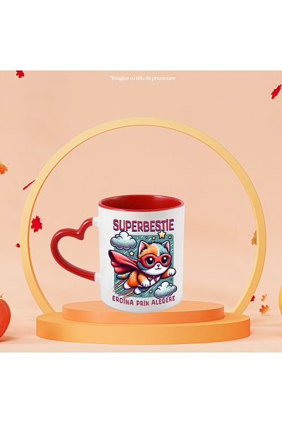 StoryGift Romania Super Beast Mug, Superhero, Heroine By Choice, 330ml, Ceramic with Heart Handle, With, STG.