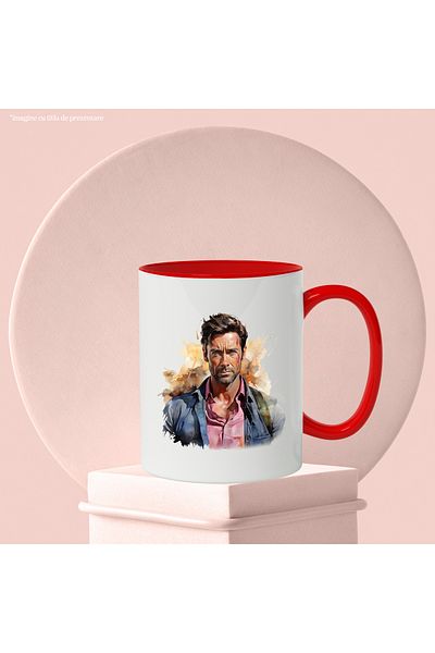 StoryGift Romania Mug With Hugh Jackman, Actor, Movies, Action, X-men, Multicolor 330 ml, Ceramic, With,STG