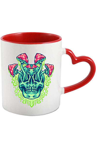 StoryGift Romania Cana Cu Craniu, Ciuperci, Ilustratie Abstracta, Toxic, Hipp...