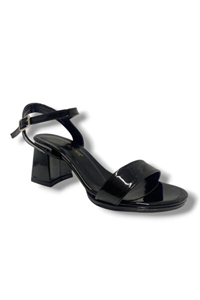 Aydemir 1441-25 Sandale de damă din piele lacuată, cu o singură curea și toc ...