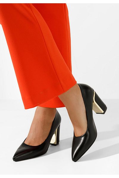 B T Shoes Pantofi Cu Toc Gros Sireda V2 Negri