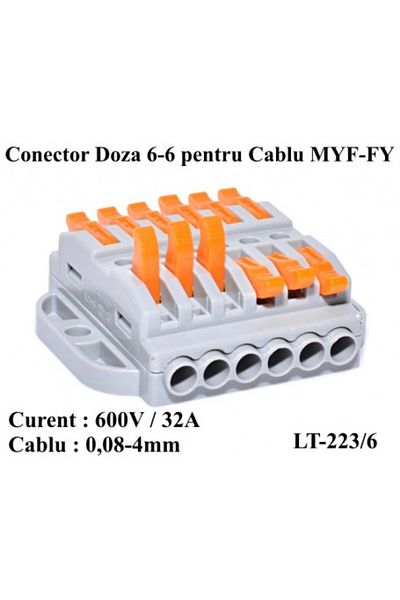 CLASSLIGHTS Mufă conector pentru cablu 6-6 LT-223/6, ElectroAZ