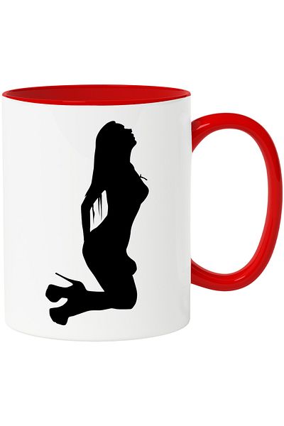 StoryGift Romania Mug with a sexy woman - shoes with Red Handle, With Red Handle STG, STG