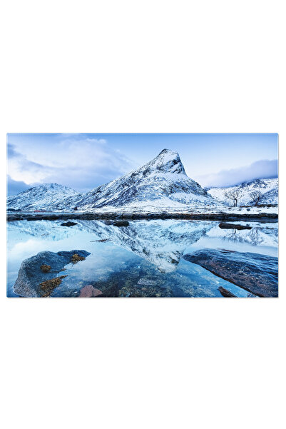 StoryGift Romania Tablou Canvas Coama Muntilor Si Reflectie Pe Suprafata Apei, Peisaj Montan, Norvegia, Iarna 319