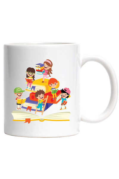 StoryGift Romania Cana Cu Copii, Carte, Scara, Ochelari, Multicolor 330 Ml, C...