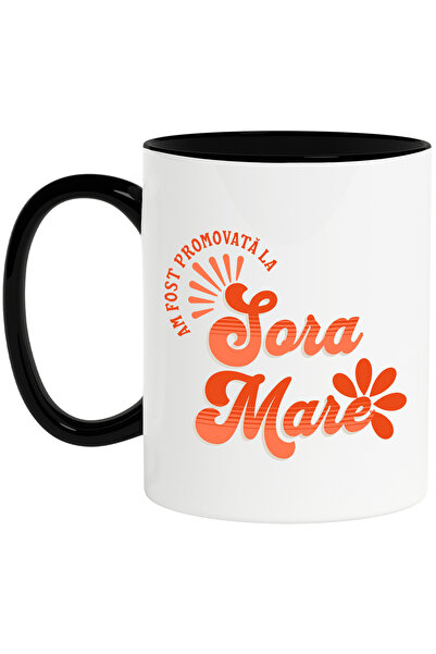 StoryGift Romania Cana Am Fost Promovata La Sora Mare, Familie, Bebe, 330ml, Ceramica Cu Maner Neg, Cu ,stg