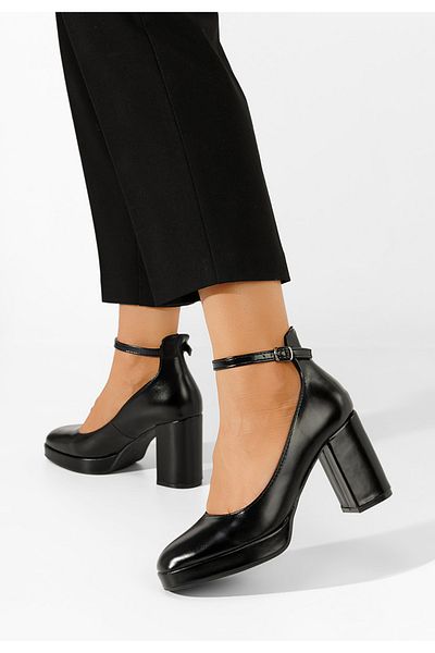 B T Shoes Pantofi Cu Toc Gros Isperta V3 Negri