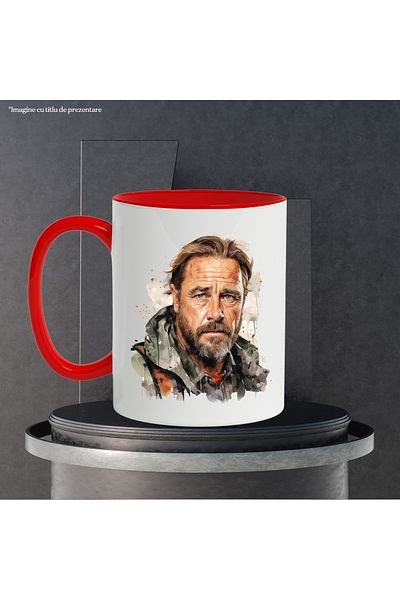 StoryGift Romania Mug With Travis Fimmel, Actor, Famous Personality, TV Series, Multicolor 330, With ,STG
