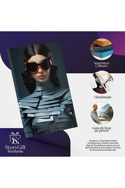 StoryGift Romania Canvas Painting 90 X 60cm Woman With Sunglasses - Abstract And Geometric Pattern A