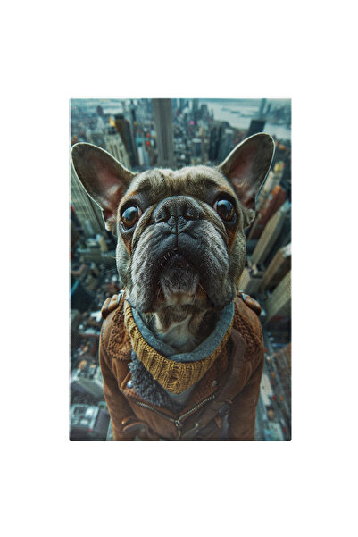 StoryGift Romania Tablou Canvas Priveliste De La Inaltime Cu Un Bulldog Franc...