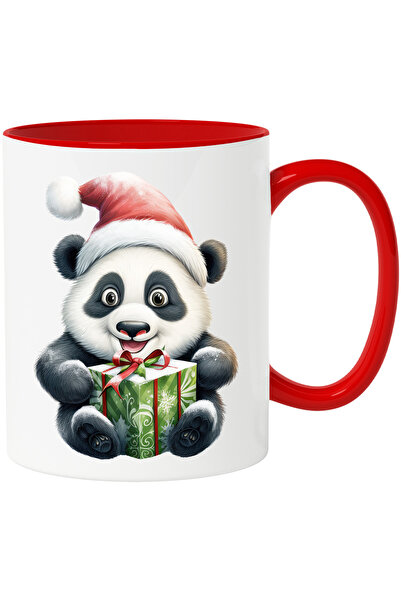 StoryGift Romania Cana Cu Un Urs Panda Care Poarta O Caciula De Craciun | Ilu...