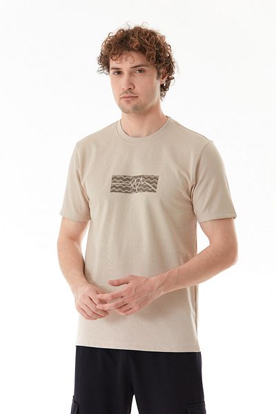Fulla Moda Zigzag Patterned Crew Neck T-Shirt