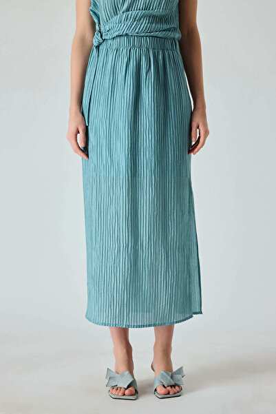 FEVER Elastik bel kırışık dokulu etek