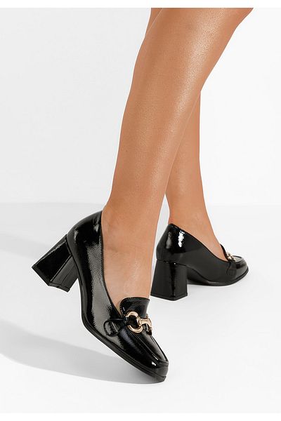 B T Shoes Mocasini Cu Toc Velosa Negri