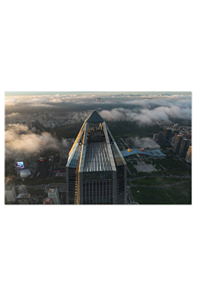 StoryGift Romania Tablou Canvas - Siluete Urbane La Dusk: China, Dezvoltare S...