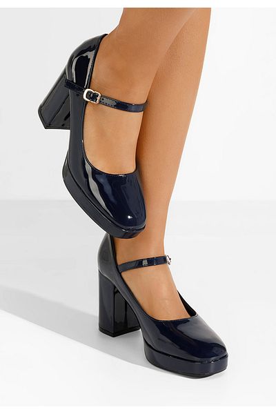 B T Shoes Pantofi Cu Toc Gros Charlote Navy