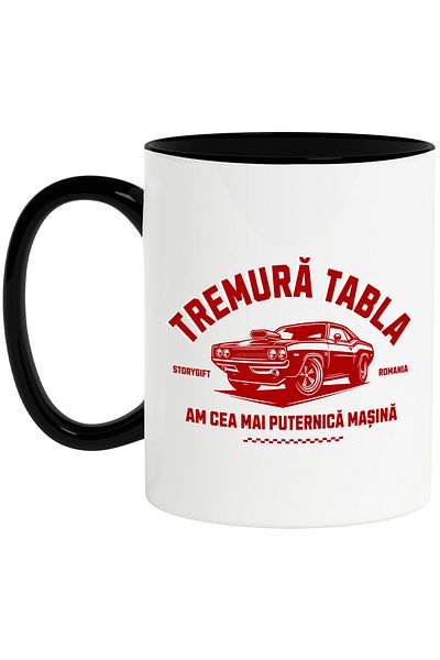 StoryGift Romania Mug shakes blackboard tuned car illegal racing, 330ml, Ceramic with Black Handle, With Ma