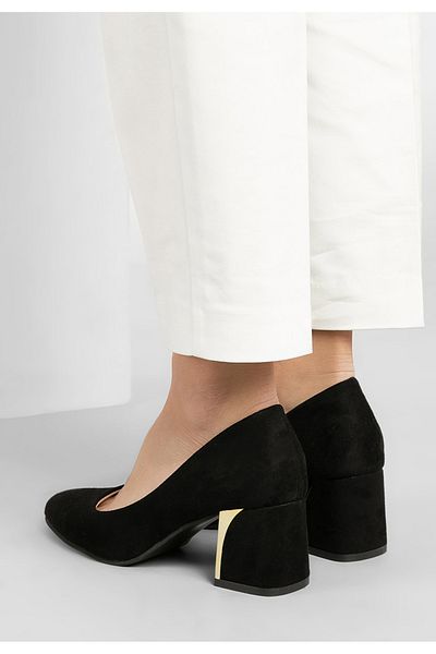 B T Shoes Pantofi Cu Toc Gros Clarisse V2 Negri