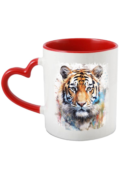 StoryGift Romania Cana Cu Cap De Tigru, Afis, Ilustratie, Vopsea, Animal, Mul...