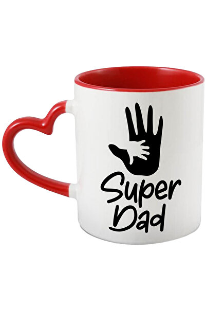 StoryGift Romania Cana Pentru Un Tata Apreciat De Copiii Sai Cu Textul "super Dad" Cu Maner Inima , Cu ,stg