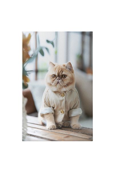 StoryGift Romania Tablou Canvas Exoticul Motan În Haine Umane Prezintă Parada Modei Pe Podium , Pictura Digitala